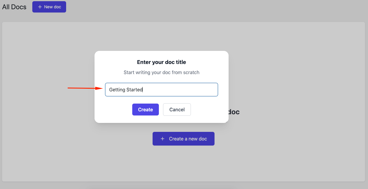 Creating a first documentation with weDocs
