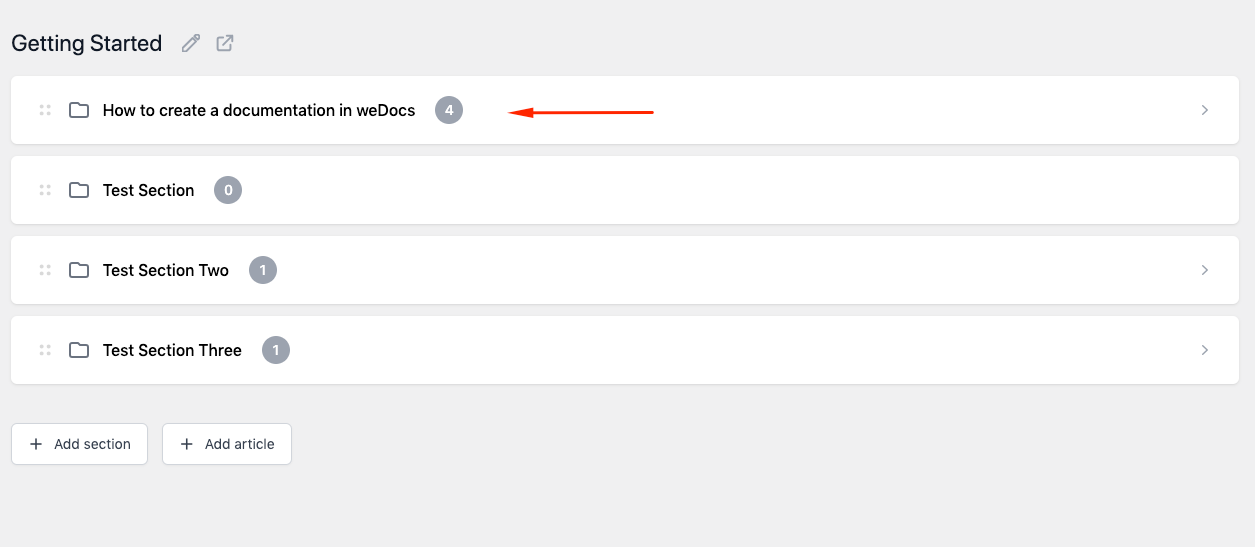 Changing the parent documentation under the main doc