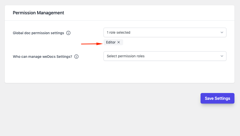 Giving edit access to editor