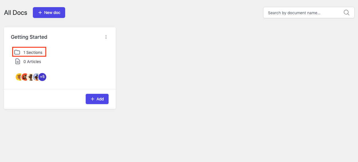 After preview of the section under the main documentation 